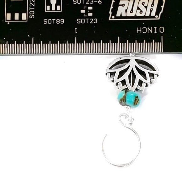 Lotus Flower Earrings 925 Sterling Silver - Picture 7 of 9